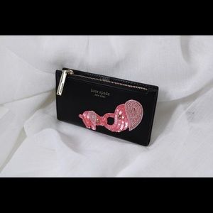 Black with Pink Elephant Kate Spade wallet